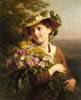 A Young Beauty holding a Bouquet of Flowers